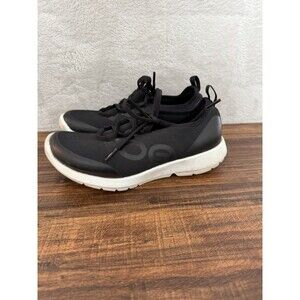 OOFOS OOmg Sport LS Shoes Black White Athletic Lace-Up Comfort Womens Size 6.5